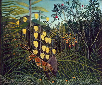 Battling Tiger and Buffalo Henri Rousseau